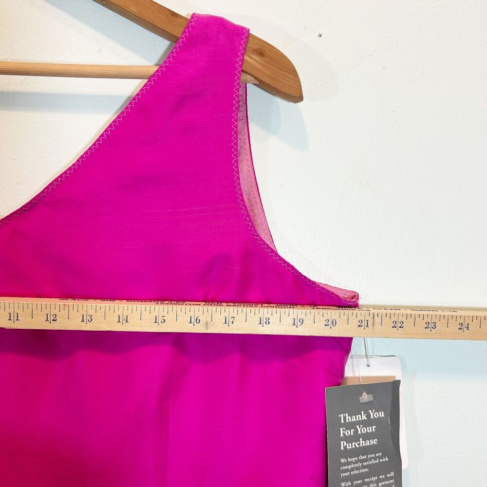 Evan Picone Hot Pink 100% Silk Sleeveless Dress Size 16 NWT Chic Career Event - Picture 9 of 12
